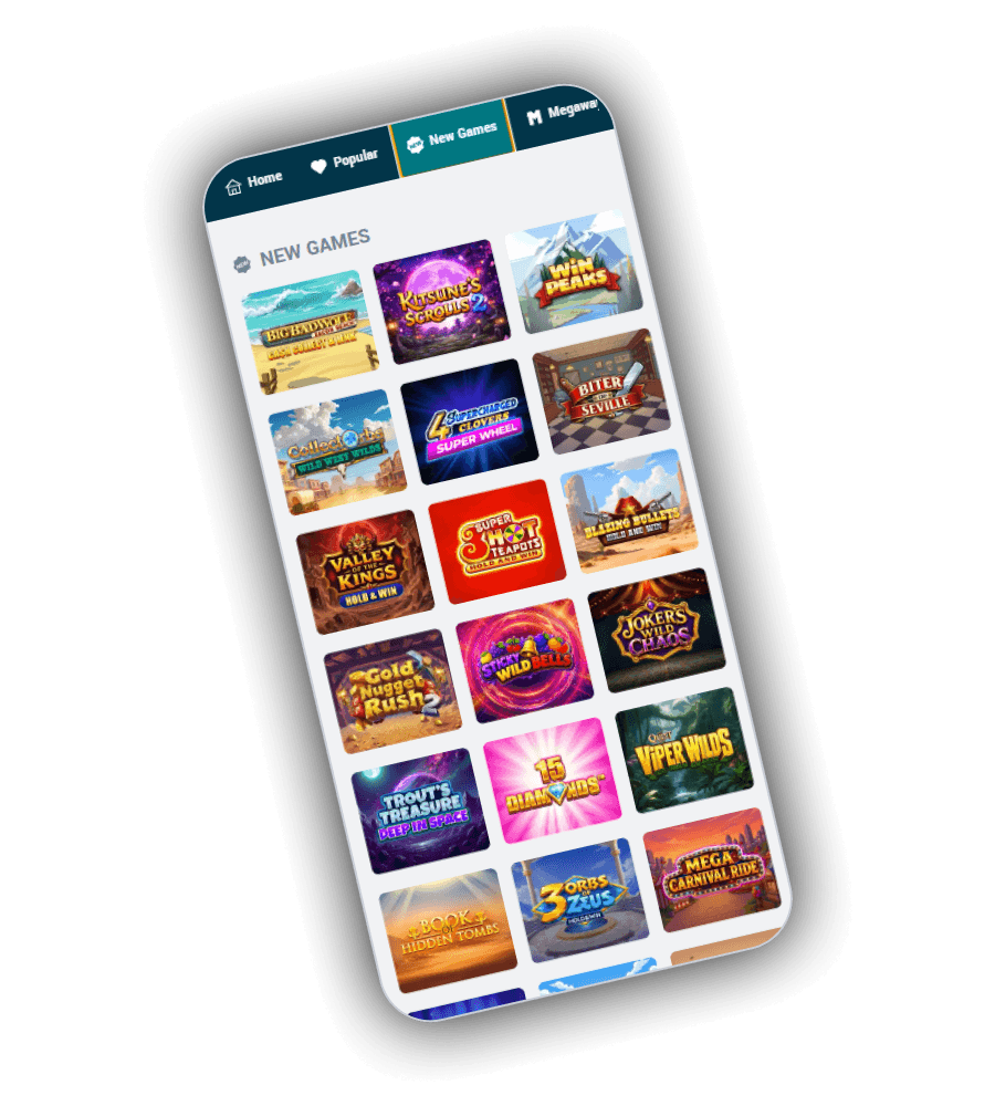 Howzit Casino games grid showing Spinomenal titles