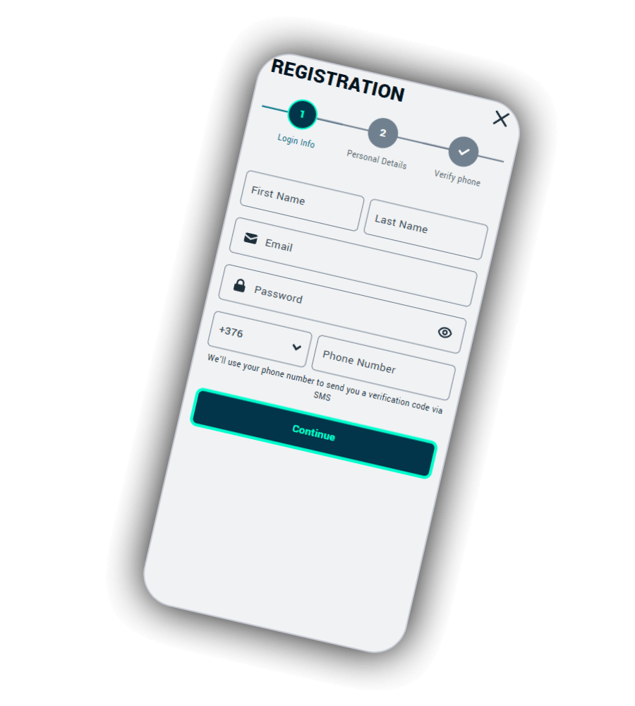 Howzit Casino registration form with five fields and age confirmation